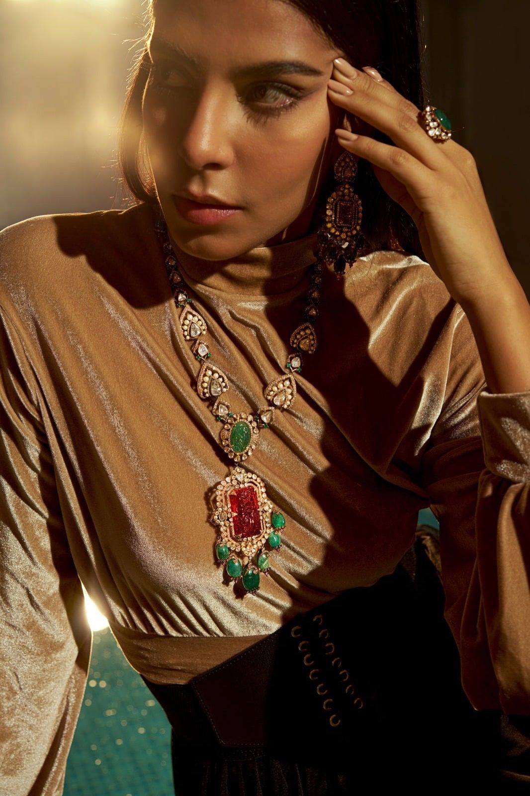 Bridal jewellery portrait by Aleaf Studios